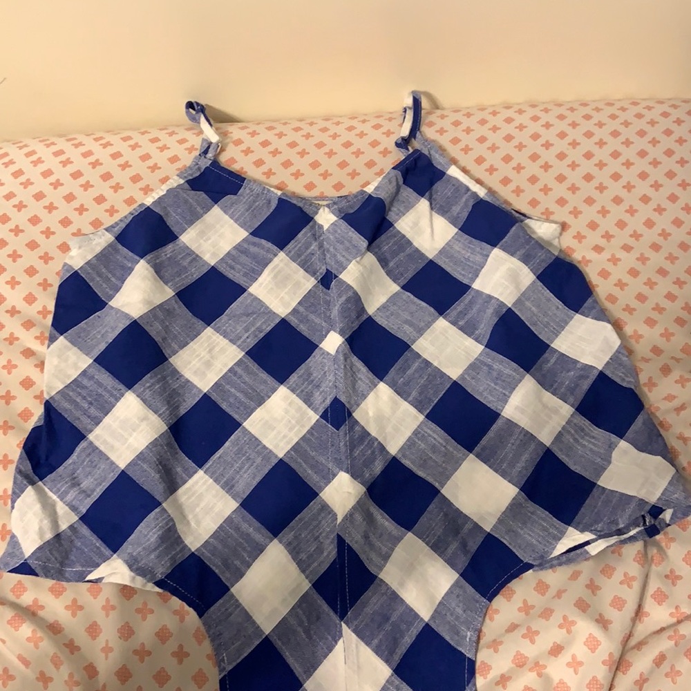 Tie shirt blue pattern tank top